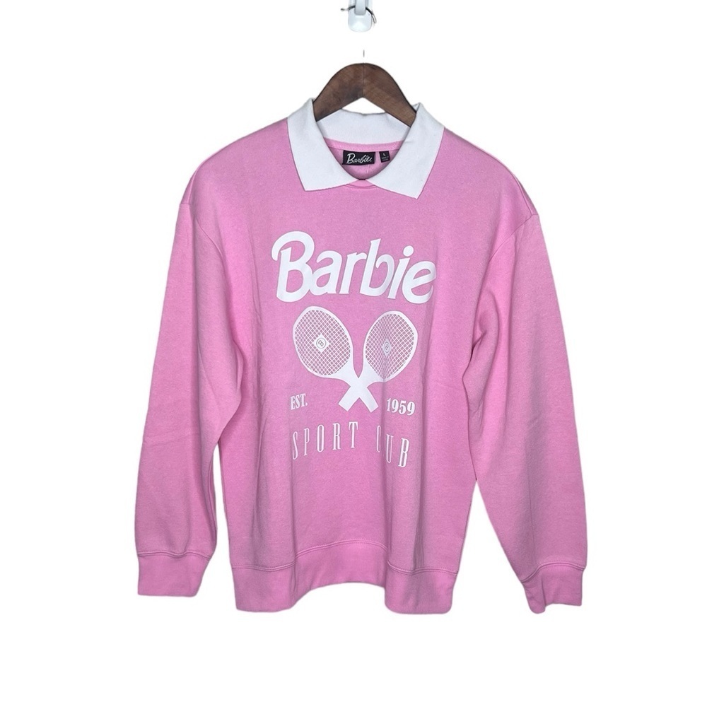 Rare Barbie Graphic Pink Collar Sweatshirt - Picture 3 of 11